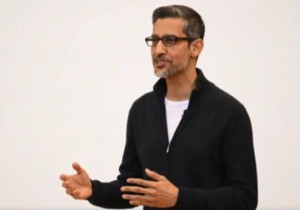 Business Insider's coverage of Alphabet's second-quarter earnings. CEO Sundar Pichai said the Gemini app has reached 950 million monthly active users, approaching the scale of OpenAI's ChatGPT. (Source: Business Insider website)