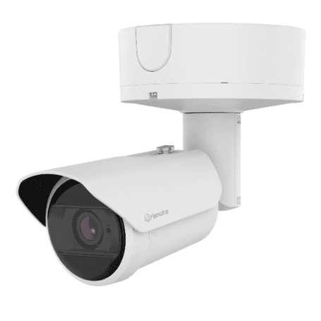 Hanwha Vision's flagship PNO-A9082RK AI CCTV camera model.