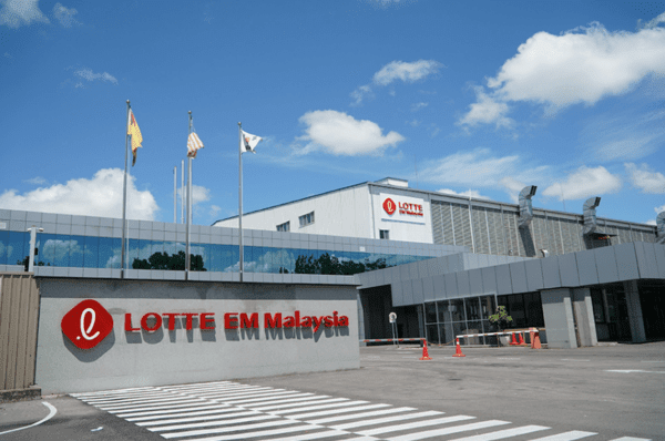 Lotte Energy Materials' manufacturing facility in Malaysia.