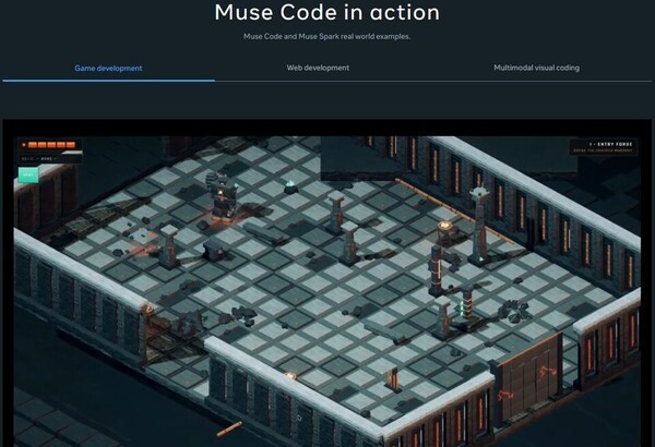 Example of web development using Meta Muse Code. (Source: Meta)