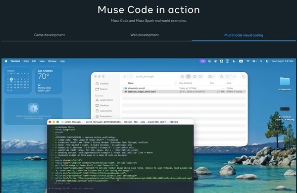 Example of multimodal visual coding using Meta Muse Code. (Source: Meta)