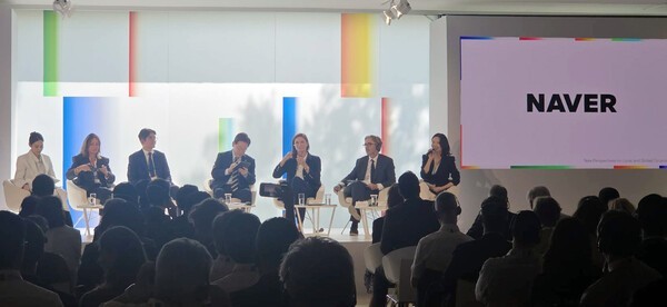 Naver CEO Choi Soo-yeon speaks at the Lumière Summit in Saint-Paul-de-Vence, southern France, on Sept. 7. (Photo: Naver)