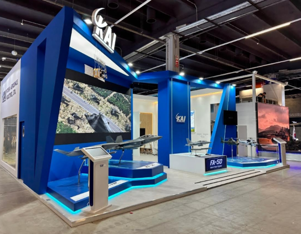 KAI's exhibition booth at the International Defence Industry Exhibition (MSPO 2026) in Poland.