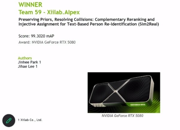 Xiilab ranked first in the final standings of the Nvidia AI City Challenge 2026. (Photo: Xiilab)