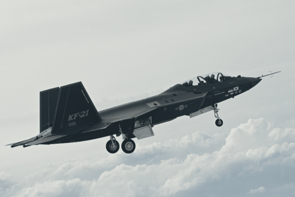 KF-21 prototype No. 6 conducts a test flight. (Photo: Korea Aerospace Industries)