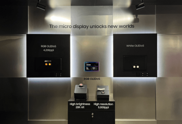 An OLEDoS product displayed by Samsung Display at AWE USA 2025. (Photo: Samsung Display)